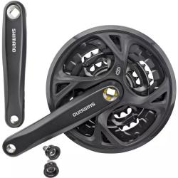 Система шатунов Shimano Altus FC-M371, 170 мм, 9 скоростей, 44/32/22T, под квадрат, с болтами, с защитой, 2-720220