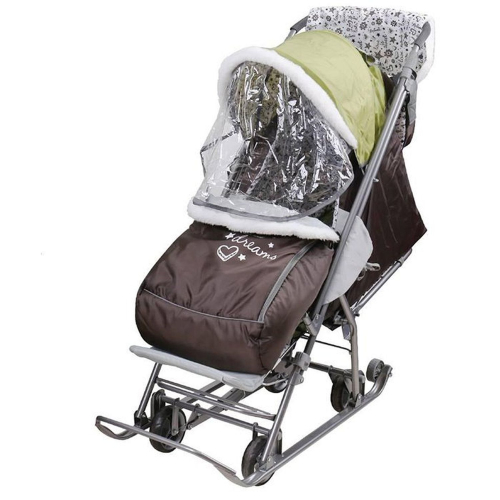 Санки-коляска Умка У3-2/5 Фьюжн, оливковый