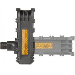 Педали M-Wave Складные, пластик, 98*72*24мм, ось - Boron, с отражателем, черные, 5-312137, черный