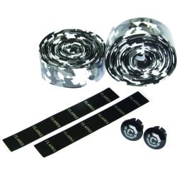 Лента на руль Clark`s CHBT28BW, корковая+крепеж+заглушки, толщина 3мм, камуфляж черно-белый, 3-185