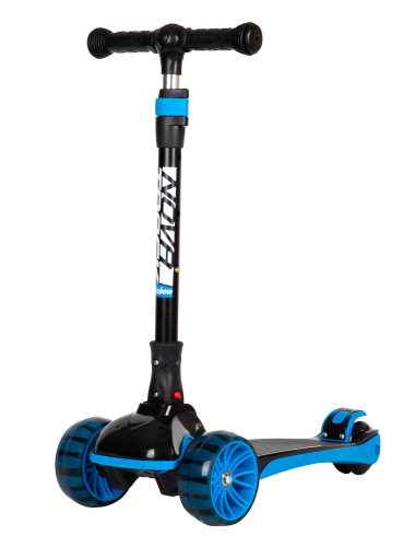 Самокат-кикборд Novatrack RainBow Basic Black (2022), черный-синий