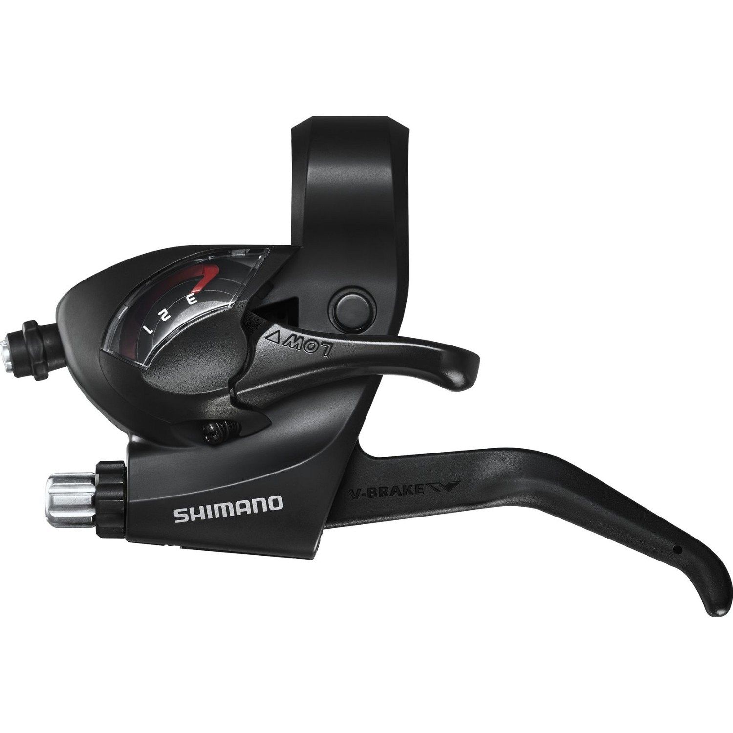 Шифтер Shimano Tourney ST-EF41-L, 3 скорости, левый, с ручкой тормоза V-Brake, 2-8120, черный Шифтер Shimano Tourney ST-EF41-L, 3 скорости, левый, с ручкой тормоза V-Brake, 2-8120, черный
