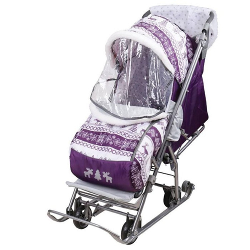 Санки-коляска Умка У3-2/3 Скандинавский, черничный