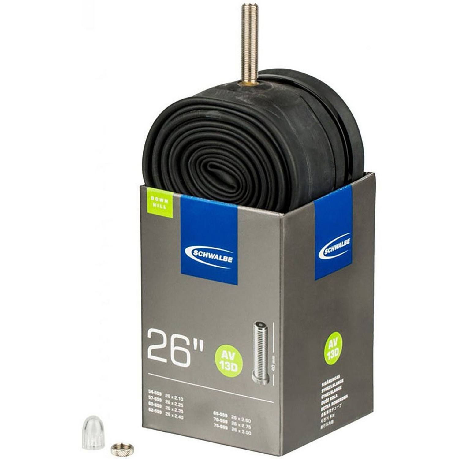 Камера Schwalbe AV13D 54/75-559, 26х2.1525-3.0 40mm автовентиль Камера Schwalbe AV13D 54/75-559, 26х2.1525-3.0 40mm автовентиль