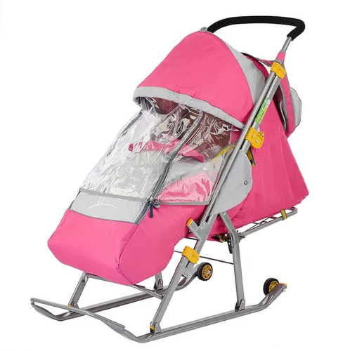 Санки-коляска "Ника детям 4", розовый