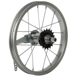 Колесо 14" заднее(без резины), одинарный алюм.обод 16 отв, втулка сталь DACHAN, гайка Колесо 14" заднее(без резины), одинарный алюм.обод 16 отв, втулка сталь DACHAN, гайка