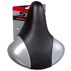 Седло HBAZ-0801A Novatrack комфортное, черно-серое Седло HBAZ-0801A Novatrack комфортное, черно-серое