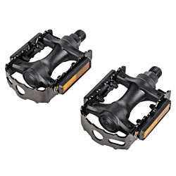 Педали FP-917, ось 9/16", пласт. корпус со стальной рамкой, черные