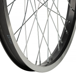Колесо заднее 20" для BMX, двойной алюм. обод 36H, алюм. втулка, ось 14х175 мм, 9Т, черный Колесо заднее 20" для BMX, двойной алюм. обод 36H, алюм. втулка, ось 14х175 мм, 9Т, черный