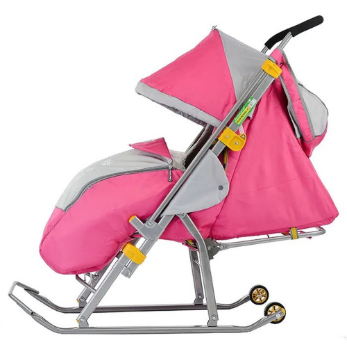 Санки-коляска "Ника детям 4", розовый